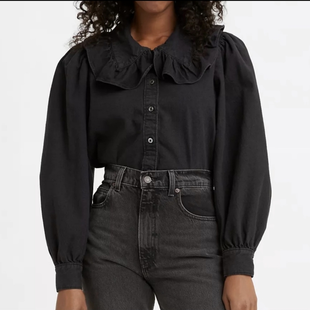 Levi's Emilie Button-Up Denim Blouse Size M